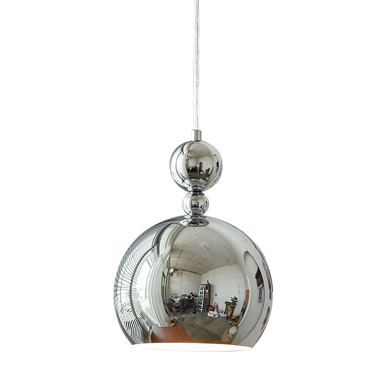 Vintage Chrome Dome Metal 1-light Pendant Light