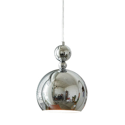 Vintage Chrome Dome Metal 1-light Pendant Light