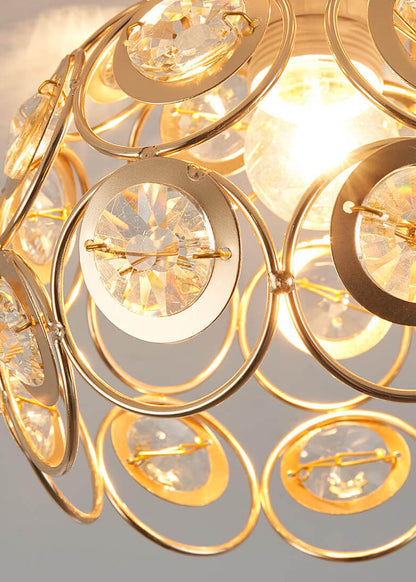 Modern European Crystal 1-light Semi-flush Mount Ceiling Light