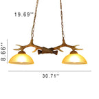 Vintage Antler Resin & Glass Bowl 2-light Chandelier – Industrial Style Lumendat