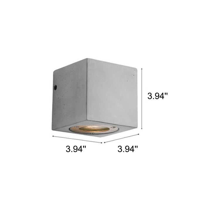 Industrial Cement Square Outdoor 1-Light Waterproof Wall Sconce Lamp Lumendat