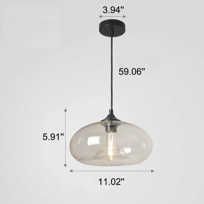 Creative Colored Glass Oval 1-light Pendant Light Lumendat