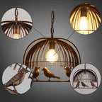 Vintage Creative Iron Birdcage 1-light Pendant Light BulbSquare