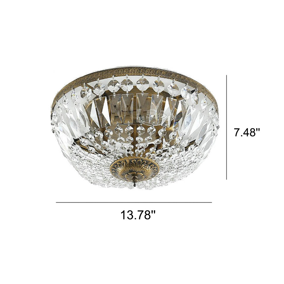 Vintage Round Crystal 4/6 Light Flush Mount Ceiling Light Lumendat