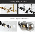 Modern Glass Magic Bean 8-light LED Chandelier BulbSquare