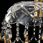 Modern Luxury Crystal Hanging Dome 1-light Pendant Light BulbSquare