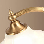 Traditional Vintage Round Copper Glass Petal Shade 1-Light Table Lamp For Bedroom Lumendat