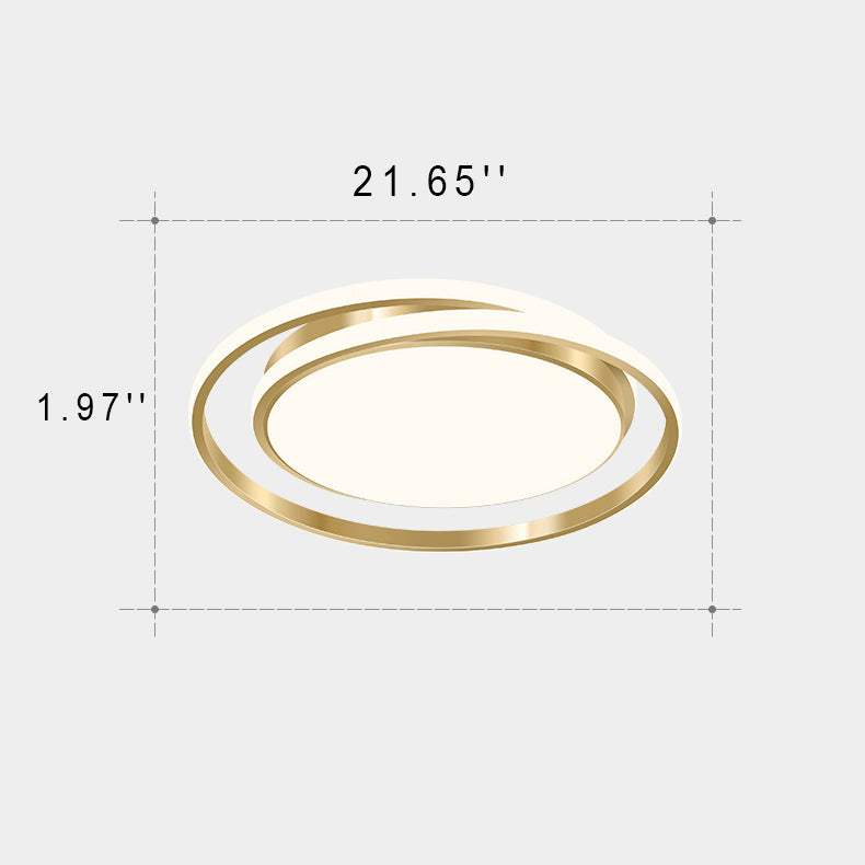 Modern Light Luxury Golden Circle LED Flush Mount Ceiling Light Lumendat