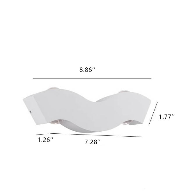 Modern Aluminum Wave LED Waterproof Outdoor Wall Sconce Lamp Lumendat