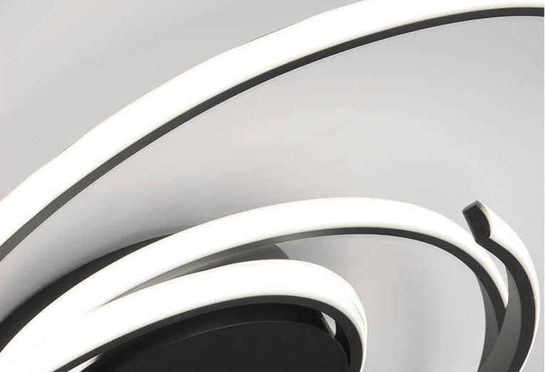 Minimalist Creative Circle Strip Aluminum Semi-flush Mount Ceiling Light