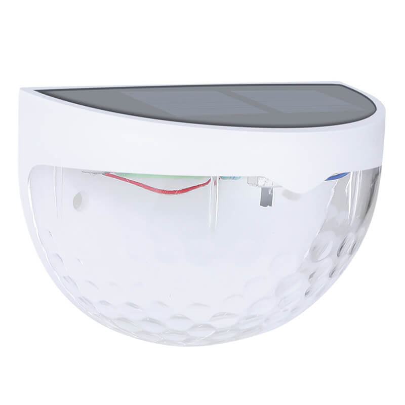 Solar Semi Circle Outdoor Waterproof Light Shadow Fence Wall Sconce Lamp Lumendat