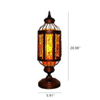 Vintage Turkish Stained Glass Lantern 1-Light Table Lamp Lumendat