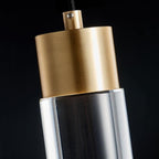 Modern Minimalist Crystal Cylindrical Brass LED Pendant Light
