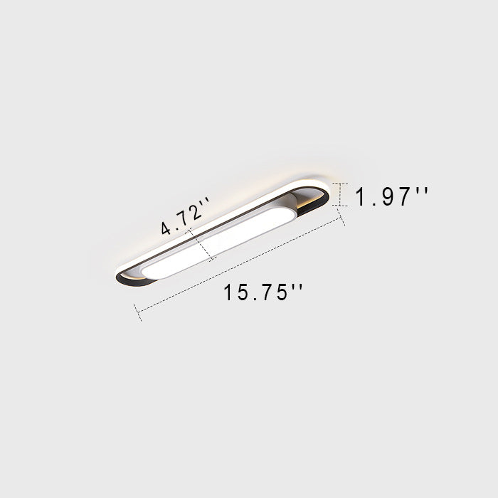 Nordic Minimalist Long Bar Ring LED Flush Mount Ceiling Light Lumendat