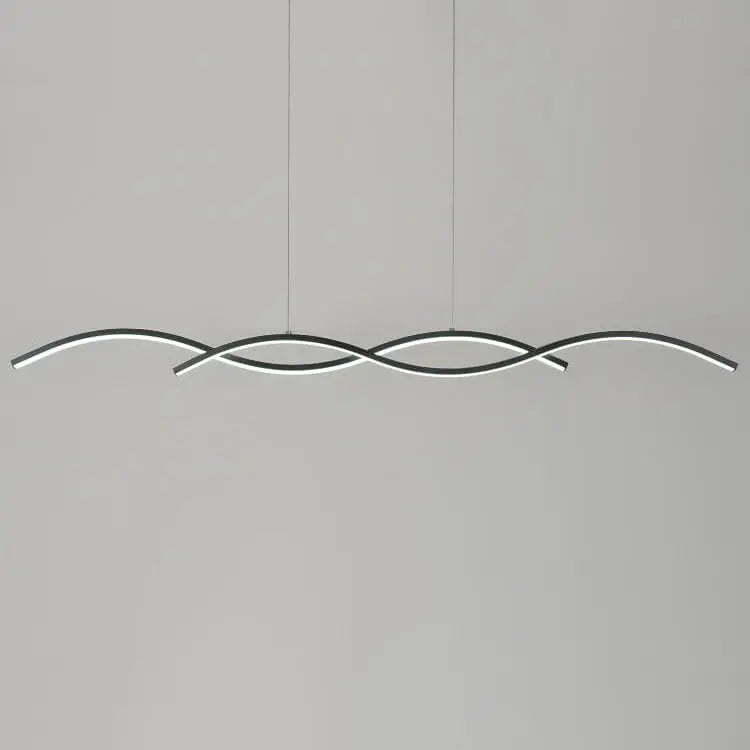 Nordic Minimalist Long Strip Wave Design Island Light LED Chandelier Lumendat