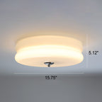 French Minimalist Cream Glass Round LED Flush Mount Ceiling Light BulbSquare