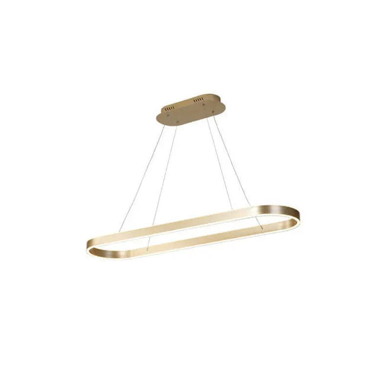 Modern Minimalist Light Luxury Oval Aluminum LED Chandelier BulbSquare