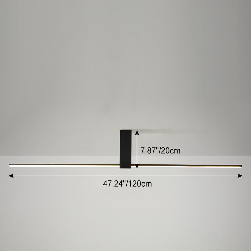 Modern Minimalist Aluminum Acrylic Strip Rectangle LED Semi-flush Mount Ceiling Light for Hallway