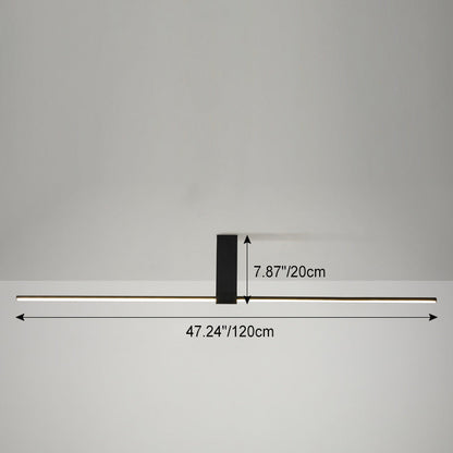 Modern Minimalist Aluminum Acrylic Strip Rectangle LED Semi-flush Mount Ceiling Light for Hallway
