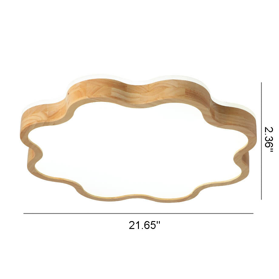 Nordic Flower Shape Wooden LED Flush Mount Ceiling Light Lumendat