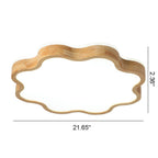 Nordic Flower Shape Wooden LED Flush Mount Ceiling Light Lumendat