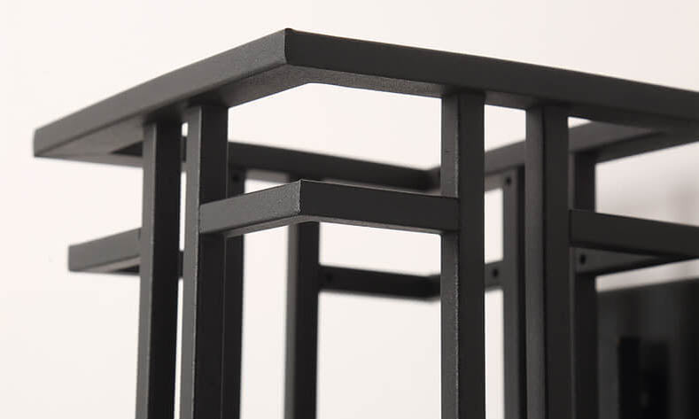 Modern Glass Square Iron 1-Light Waterproof Outdoor Wall Sconce Lamp Lumendat