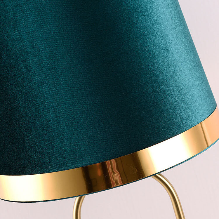 Modern Luxury Fabric Gold Oval Ring Base 1-Light Table Lamp Lumendat