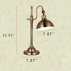 Industrial Retro Gold Iron Long Arm 1-Light LED Table Lamp Lumendat