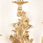 French Vintage Brass Candle 2/3 Light Wall Sconce Lamp