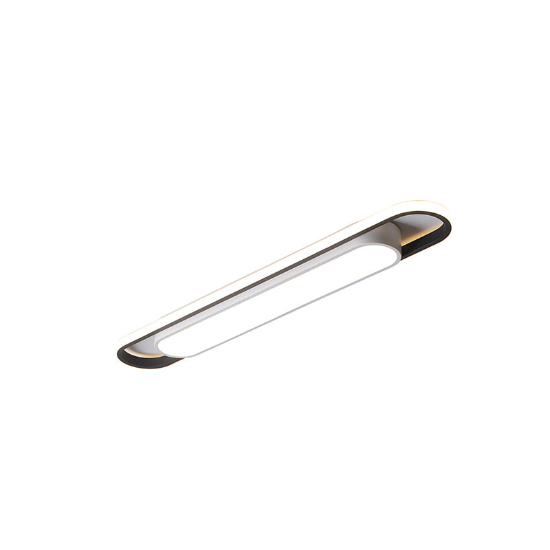 Nordic Minimalist Long Bar Ring LED Flush Mount Ceiling Light Lumendat
