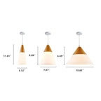 Nordic Wood Grain Glass Cone Shaped 1-light Pendant Light Lumendat