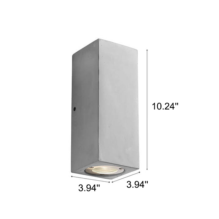 Industrial Cement Square Outdoor 1-Light Waterproof Wall Sconce Lamp Lumendat