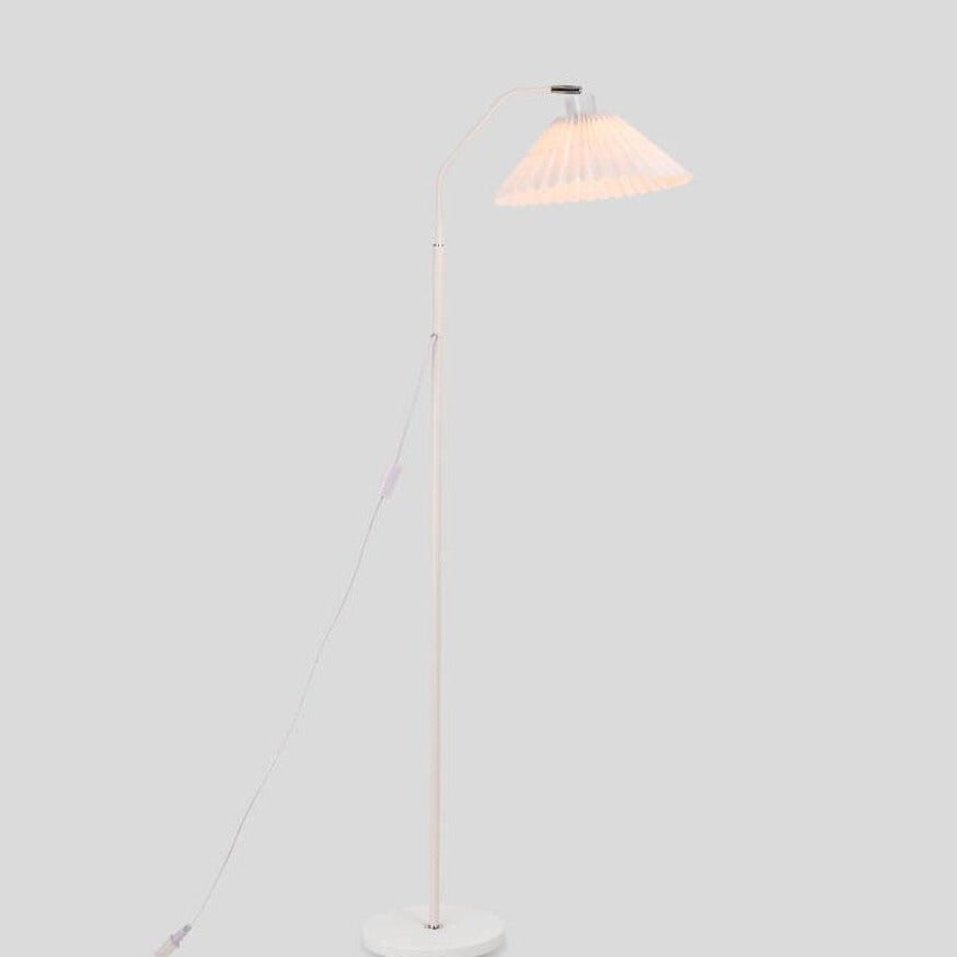 Minimalist Fabric Pleated Shade 1-Light Standing Floor Lamp Lumendat