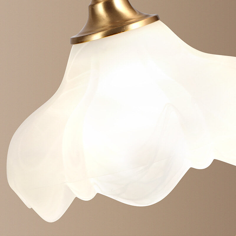 Traditional Vintage Round Copper Glass Petal Shade 1-Light Table Lamp For Bedroom Lumendat