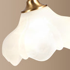 Traditional Vintage Round Copper Glass Petal Shade 1-Light Table Lamp For Bedroom Lumendat