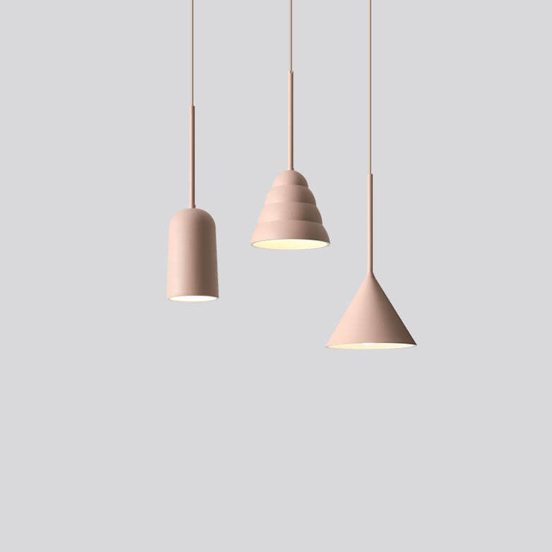 Modern Minimalist Macaron Geometric Metal 1-light Pendant Light BulbSquare