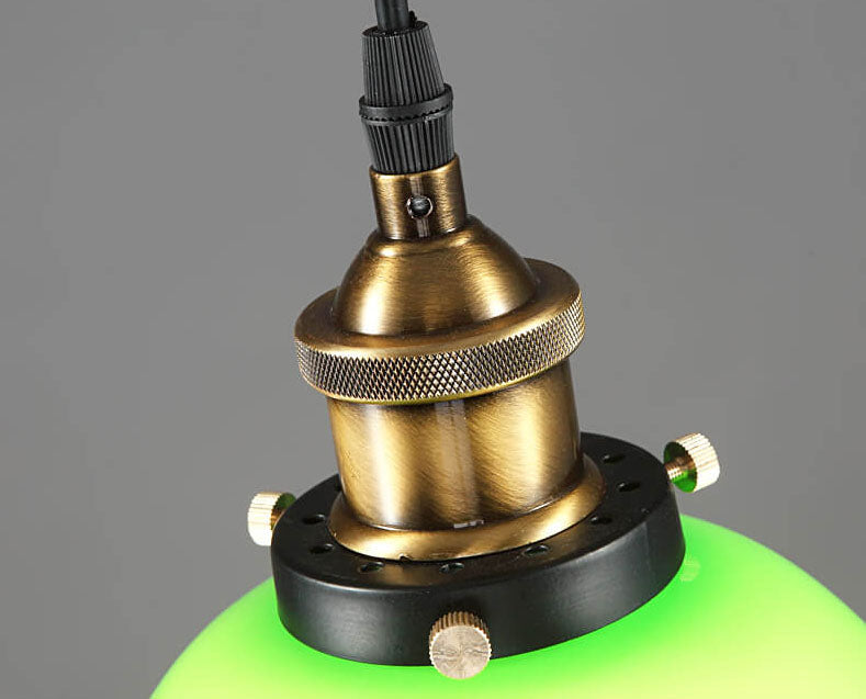 Vintage Industrial Green Bell Glass 1-light Pendant Light