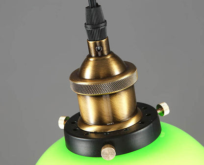 Vintage Industrial Green Bell Glass 1-light Pendant Light