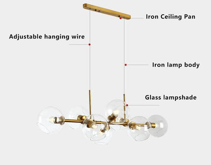 Modern Glass Magic Bean 8-light LED Chandelier