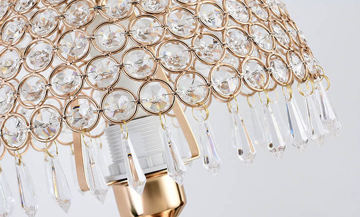 Modern Luxury Crystal Dome Shade 1-Light Table Lamp Lumendat