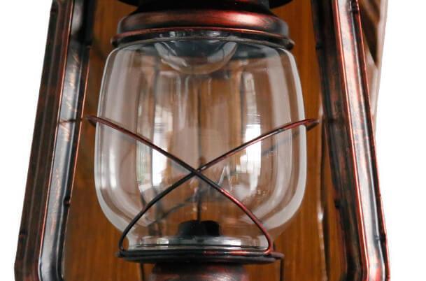 Vintage Kerosene Lamp 1-light Solid Wood Wall Sconce Lamp BulbSquare