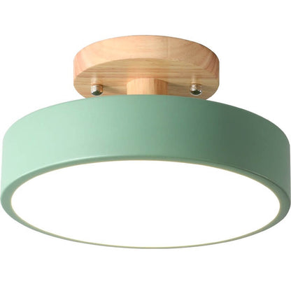 Nordic Log Round LED Semi-flush Mount Ceiling Light