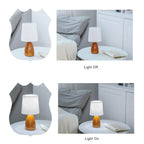 Nordic Vintage Pleated Shade Glass Base 1-Light Table Lamp Lumendat