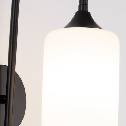 Modern Minimalist Glass Cylindrical Shade Bending Arm 1-Light Wall Sconce Lamp