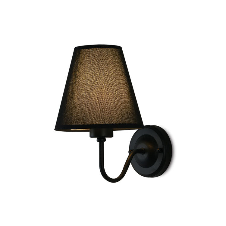 Modern Fabric Bell Shade Bend Arm 1-Light Wall Sconce Lamp Lumendat