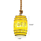 Vintage Wine Barrel Resin 1-light Pendant Light Lumendat