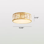 Modern Iron Crystal Round 3/4/5 Light Flush Mount Ceiling Light