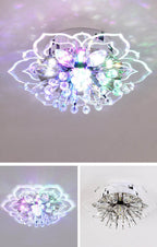 Modern Crystal Flower Shape LED Flush Mount Ceiling Light BulbSquare