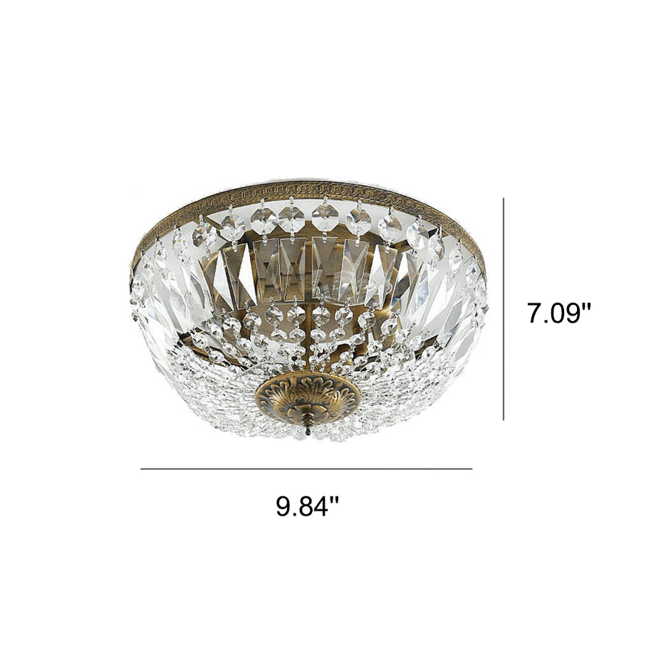 Vintage Round Crystal 4/6 Light Flush Mount Ceiling Light Lumendat