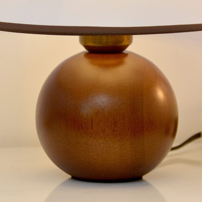 Vintage Coffee Round Solid Wood Base 1-Light Decorative Table Lamp Lumendat
